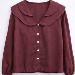 Camisa burdeos cuello bobo