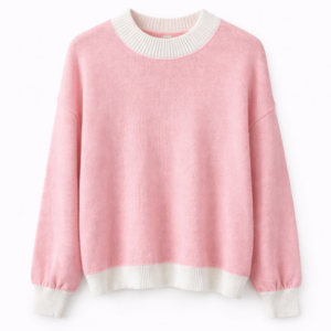 Jersey punto algodón rosa bicolor