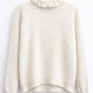 Jersey cuello alto suave blanco