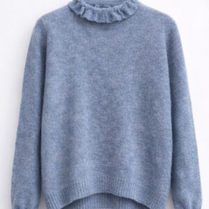 Jersey cuello alto suave azul