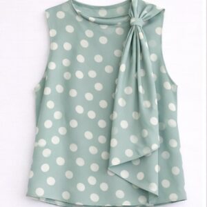 Blusa lunares verde con lazada