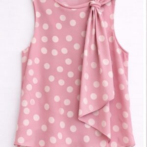 Blusa lunares rosa con lazada